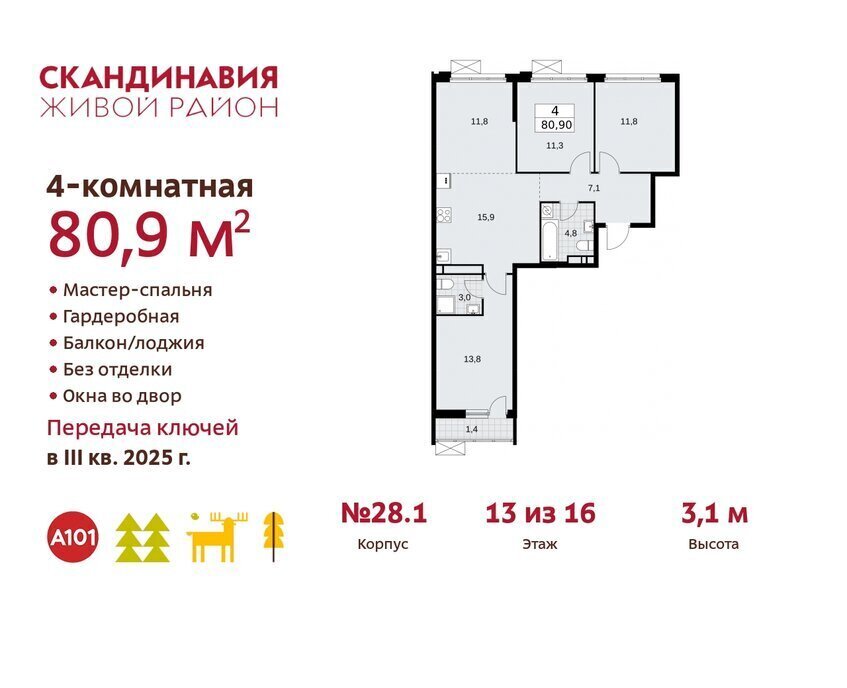 квартира г Москва п Филимонковское р-н квартал № 160 метро Коммунарка поселение Сосенское фото 1