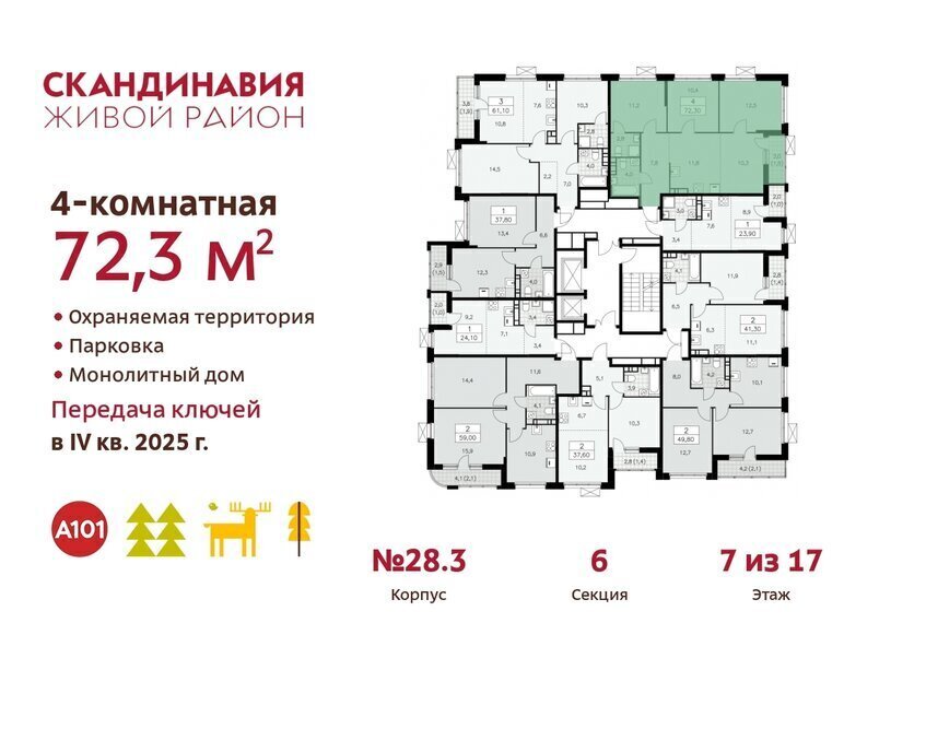 квартира г Москва п Филимонковское р-н квартал № 160 метро Коммунарка поселение Сосенское фото 2