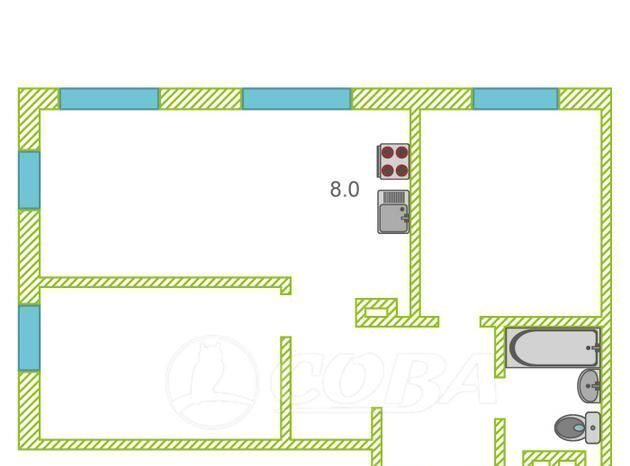 квартира г Тюмень р-н Центральный ул Газовиков 73к/1 фото 2