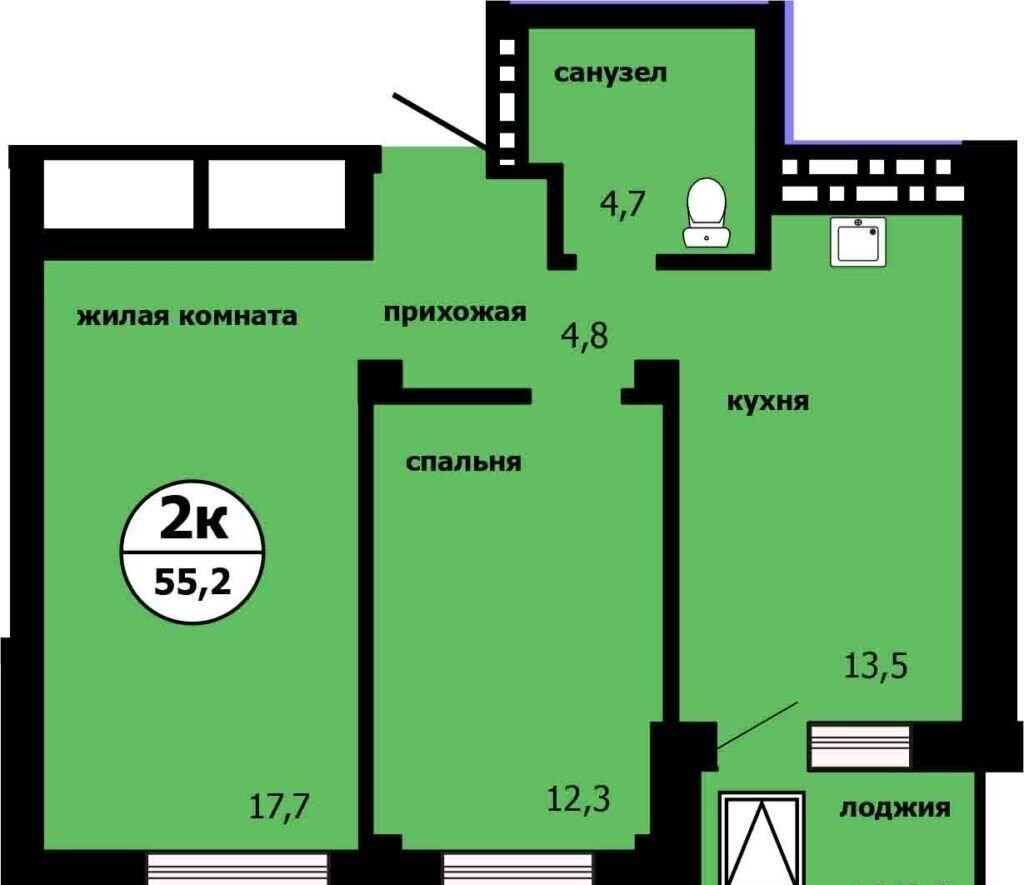 квартира г Красноярск р-н Свердловский Тихие зори ул Лесников ЖК «Тихие зори (Красстрой)» корп. 2 фото 1