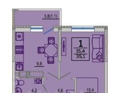 квартира г Краснодар р-н Прикубанский ул им. Героя Георгия Бочарникова 2/2 фото 1