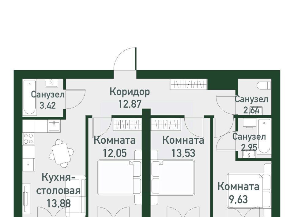 квартира г Екатеринбург Чкаловская Твоя Привилегия жилой комплекс фото 1