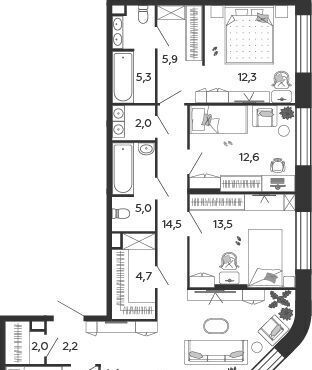 квартира г Москва метро ЗИЛ ЖК Шагал 2-я оч., к 4 фото 1