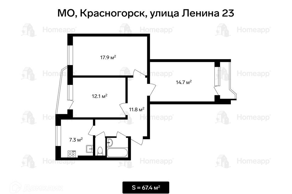 квартира г Красногорск ул Ленина 23 городской округ Красногорск фото 2