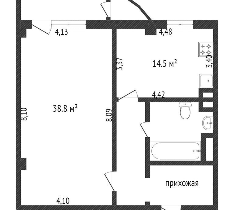 квартира г Белгород ул Губкина 17и Западный округ фото 14