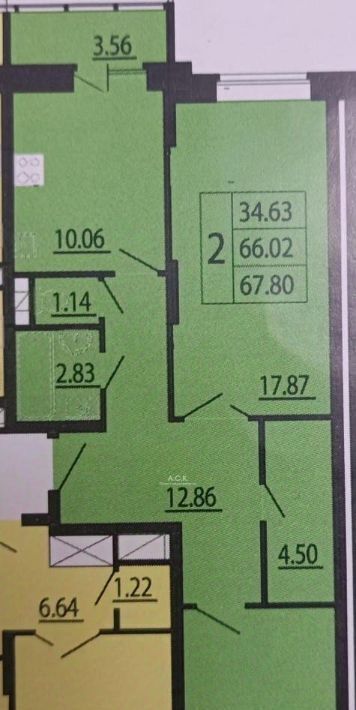 квартира г Домодедово мкр Центральный ул Кирова 17к/1 Подольск фото 21