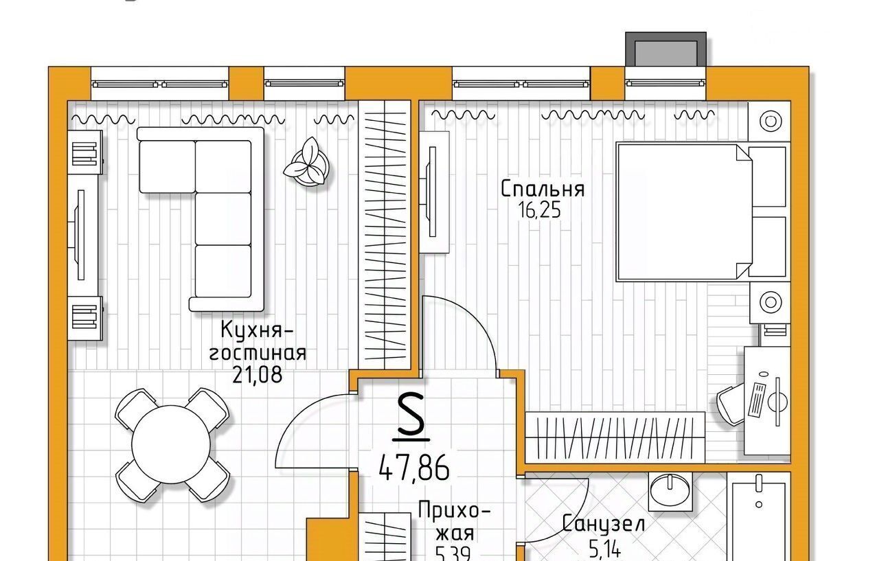 квартира р-н Ленинский п Молодежный 5 Баллов жилой комплекс, Тула фото 1