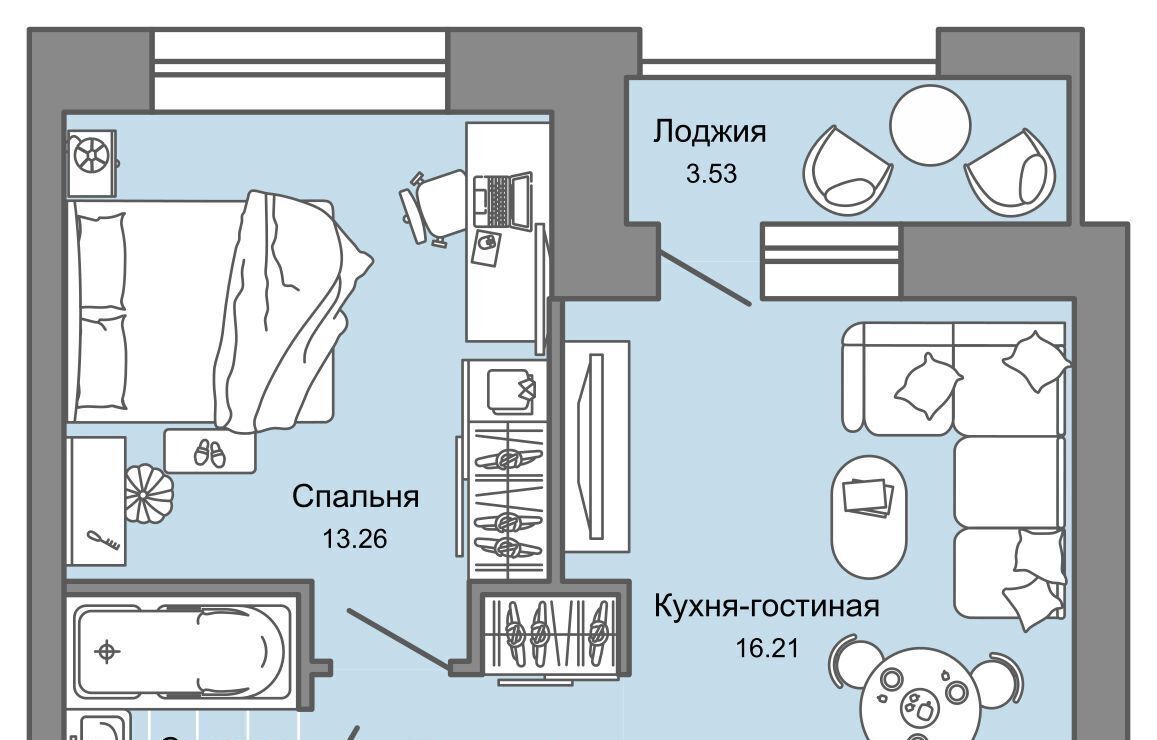 квартира г Ульяновск р-н Засвияжский ЖК «Город новаторов» Город Новаторов жилой комплекс, 1 фото 1