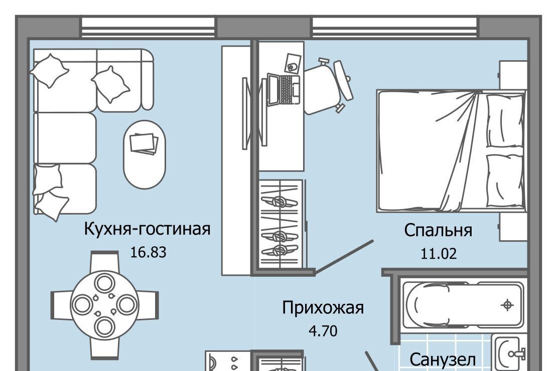 квартира г Ульяновск р-н Засвияжский ЖК «Город новаторов» Город Новаторов жилой комплекс, 2 фото 1