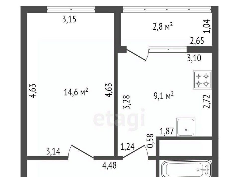 квартира г Уфа р-н Ленинский ул Гази Загитова 11/2 фото 15