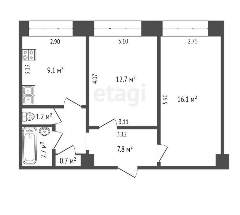 квартира г Стерлитамак ул Гоголя 124 фото 10