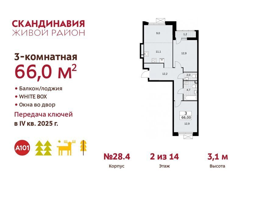 квартира г Москва п Филимонковское р-н квартал № 160 метро Коммунарка поселение Сосенское фото 1