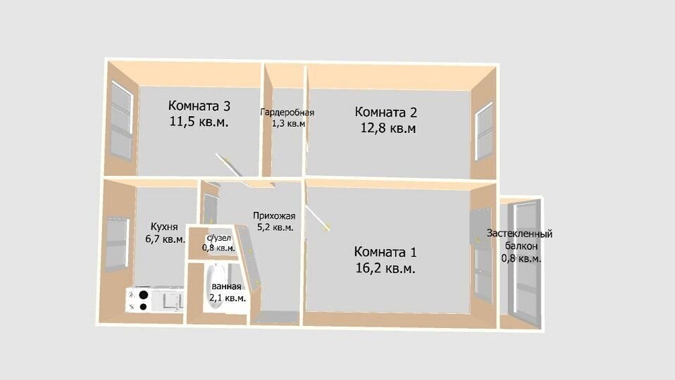 квартира р-н Кировский п Мга ш Революции 26 Мгинское городское поселение, городской пос. Мга фото 2