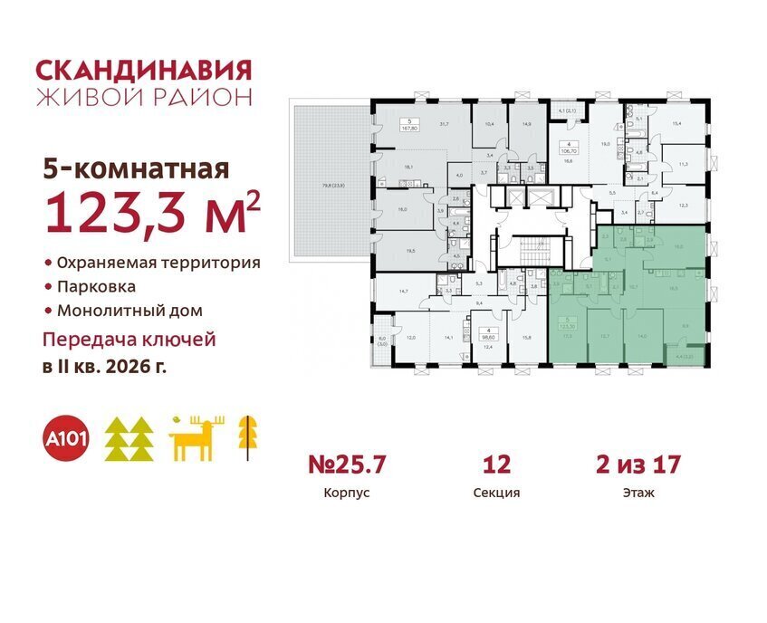 квартира г Москва п Сосенское ЖК Скандинавия метро Коммунарка фото 2