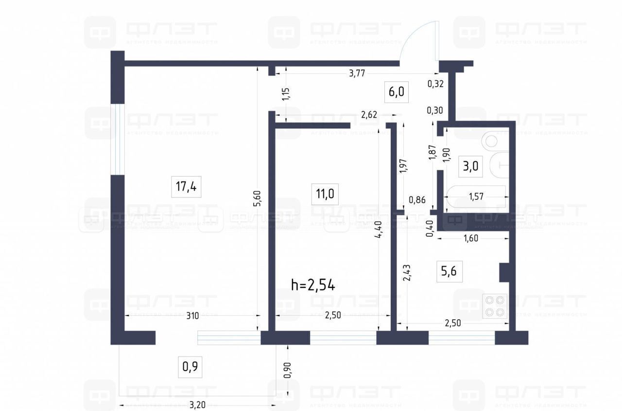 квартира г Казань р-н Советский ул Космонавтов 20 фото 17