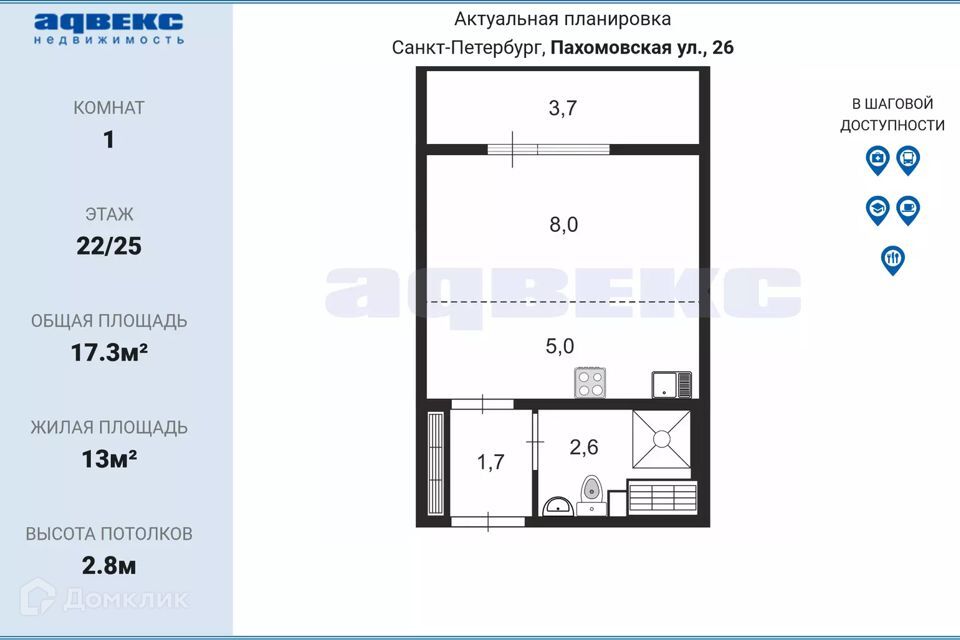 квартира г Санкт-Петербург ул Пахомовская 26 ЖК «Цветной город» Красногвардейский район фото 4