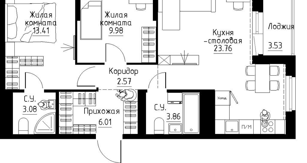 квартира г Екатеринбург р-н Чкаловский Чкаловская б-р Золотистый 13 фото 1