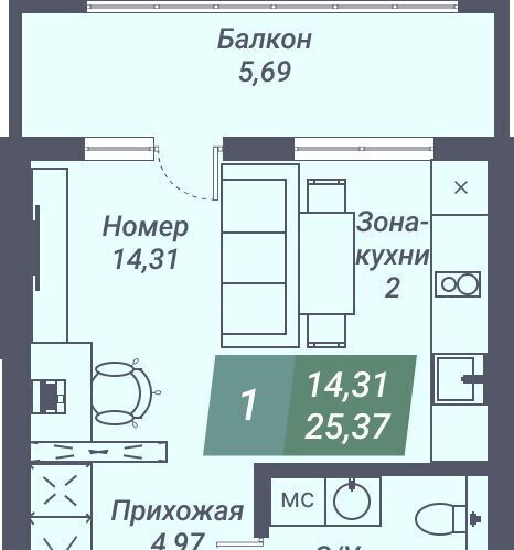 квартира г Новосибирск р-н Заельцовский Заельцовская ул Даргомыжского 8д фото 2