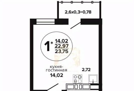 квартира г Краснодар р-н Прикубанский ул Российская 257/7 1 фото 1