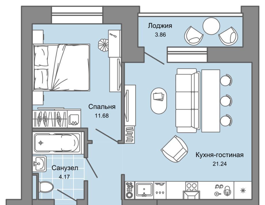 квартира г Екатеринбург п Широкая Речка Чкаловская ЖК «Лес» фото 1