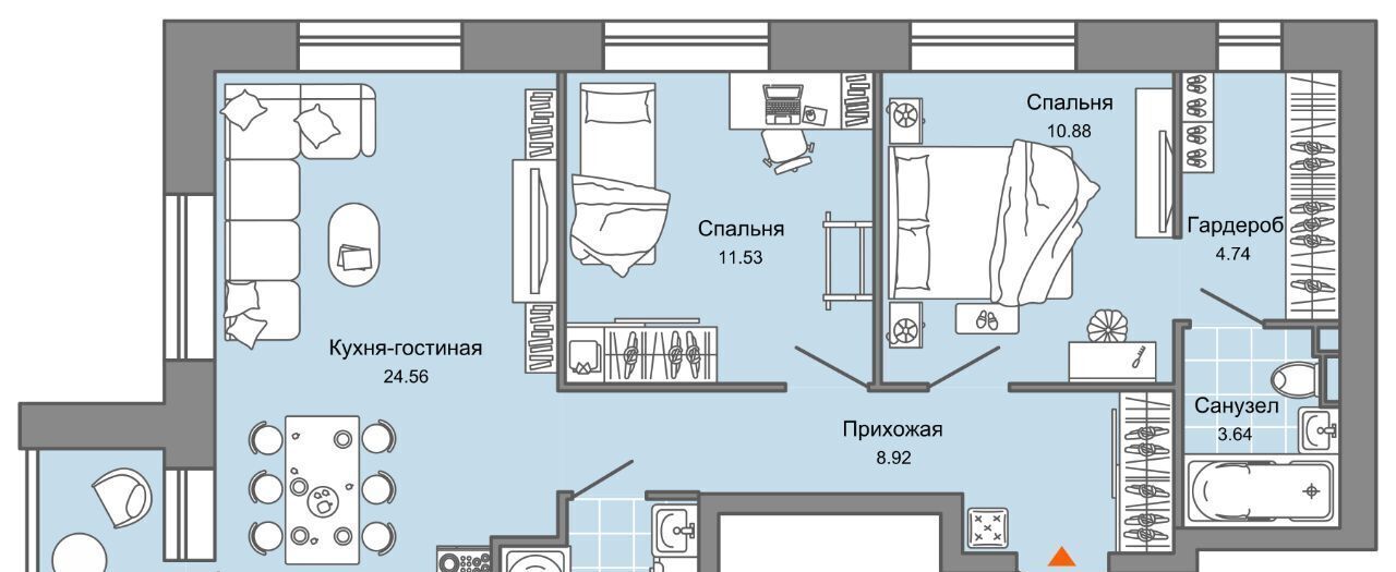 квартира г Киров р-н Ленинский ул 4-й Пятилетки 84 ЖК «Зарядное» фото 1