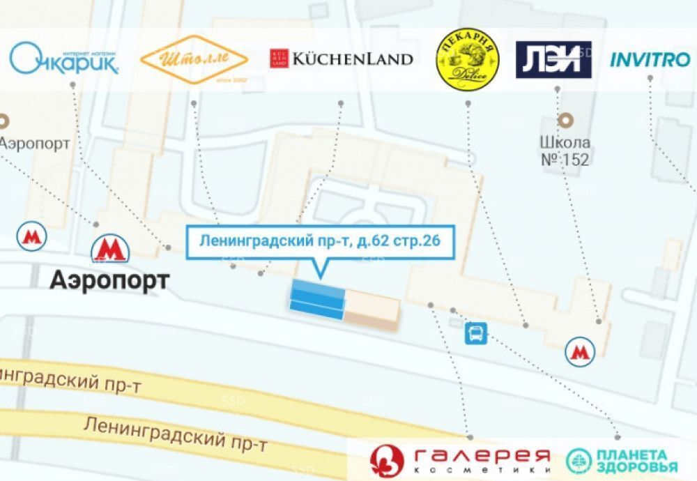 торговое помещение г Москва метро Аэропорт пр-кт Ленинградский 62с/26 фото 3