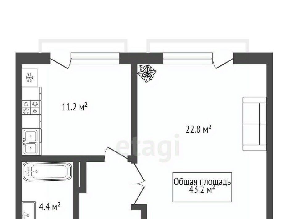 квартира г Новосибирск Студенческая ул Ивлева 160 фото 16