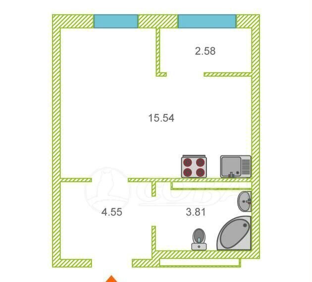 квартира г Тюмень р-н Ленинский ул Газопромысловая 1к/2 фото 2