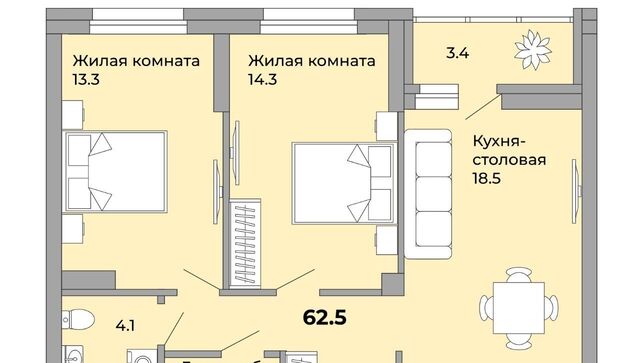 квартира р-н Орджоникидзевский Уралмаш ул Орловская фото