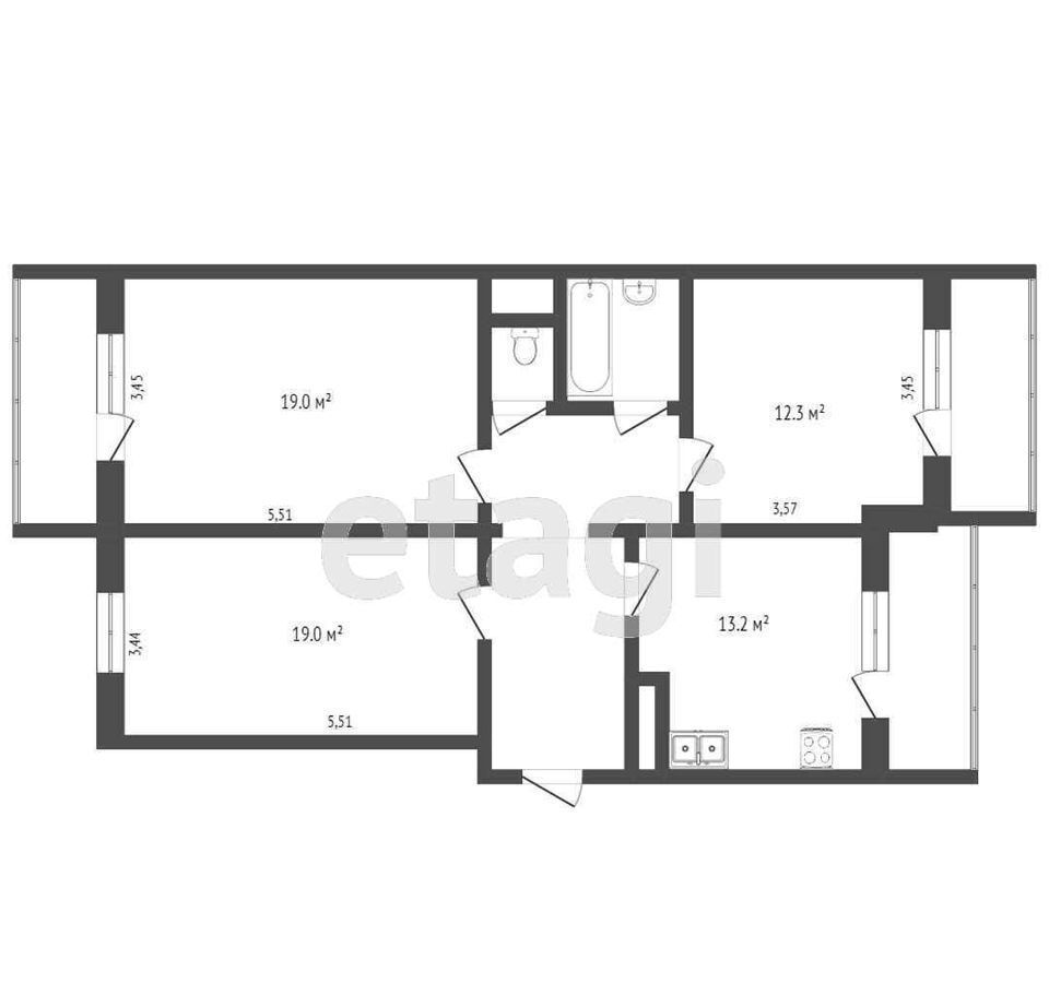 квартира г Ярославль р-н Фрунзенский ул Академика Колмогорова 14 фото 11