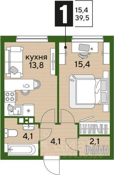 квартира г Краснодар р-н Прикубанский Мкр. «DOGMA PARK» Восточная улица фото 2