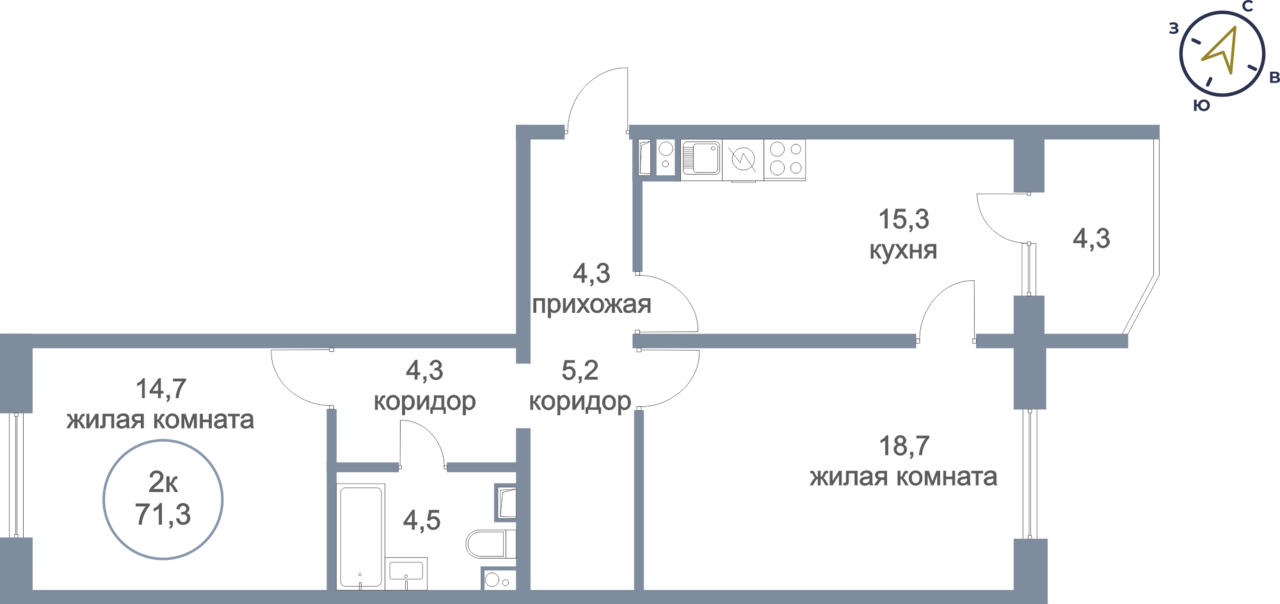 квартира г Нефтеюганск мкр 17-й 9 фото 1