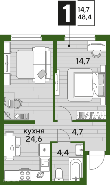 квартира г Краснодар р-н Прикубанский ул им. Марины Цветаевой 5 муниципальное образование Краснодар фото 2