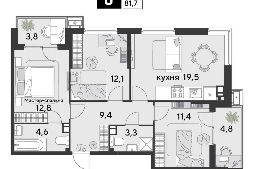 квартира г Краснодар р-н Прикубанский муниципальное образование Краснодар, 1-й Лиговский проезд фото 2