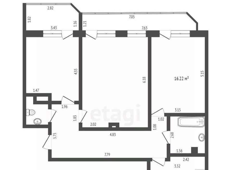 квартира г Ростов-на-Дону р-н Октябрьский ул Нансена 1/2 103 фото 10