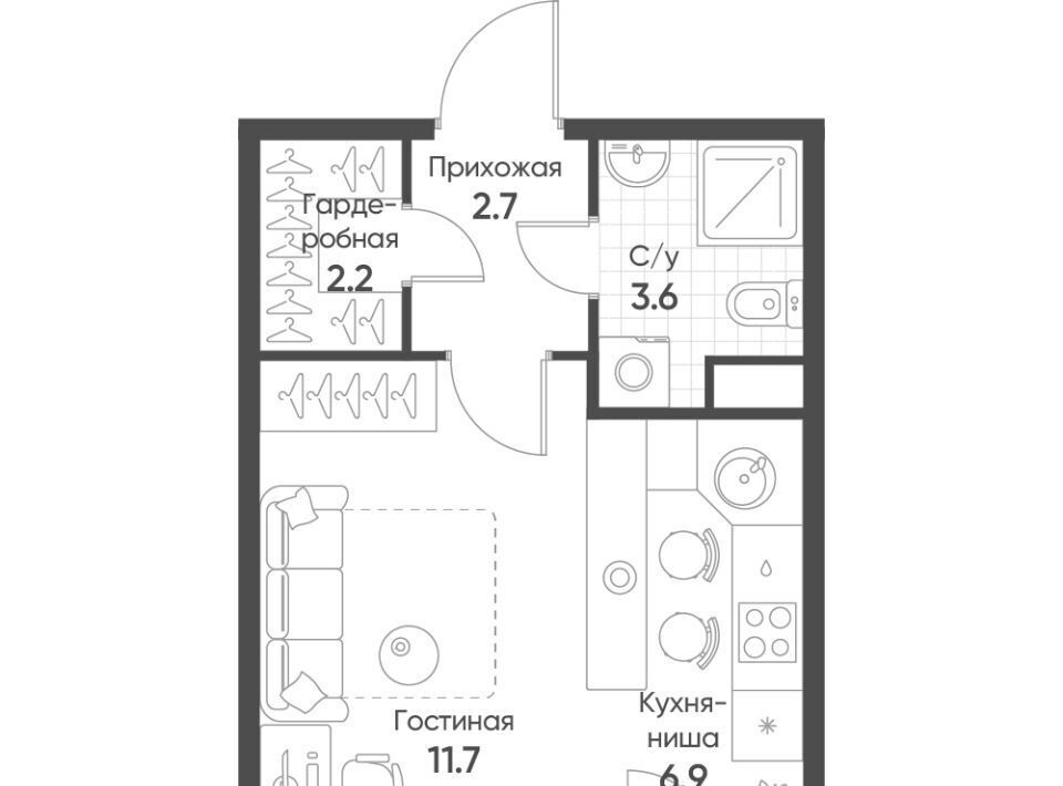 квартира рп Кольцово ЖК «Счастье в Кольцово» 6 Золотая Нива фото 1