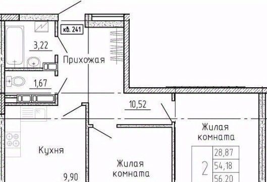 квартира г Воронеж р-н Коминтерновский пр-кт Московский 66 ЖК «ТИТУЛ» фото 1