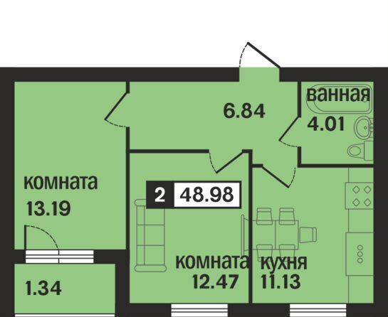 квартира г Муром ул 3-я Новослободская 4 ЖК «Новая Слобода» фото 2