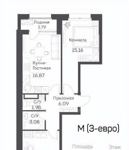 квартира г Москва метро Нижегородская пр-кт Рязанский 2/1к 3м муниципальный округ Нижегородский фото 1