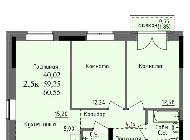 квартира г Ижевск р-н Первомайский Южный проезд Ключевой 23а Поселок фото 1