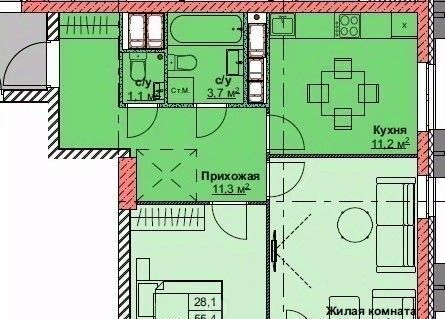 квартира г Владивосток р-н Первомайский ЖК Каштановый двор 1/5 фото 1