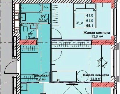 квартира г Владивосток р-н Первомайский ЖК Каштановый двор 1/1 фото 1