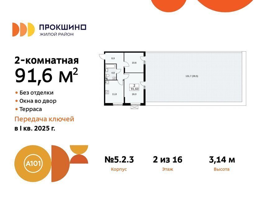 квартира г Москва п Сосенское ЖК Прокшино 1/4 метро Прокшино 5. фото 1