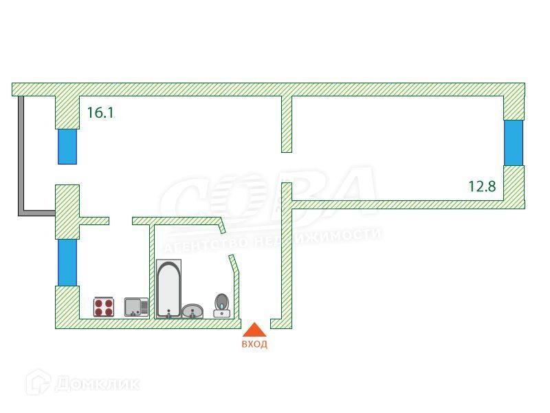 квартира г Тюмень ул Мельникайте 48 городской округ Тюмень фото 4