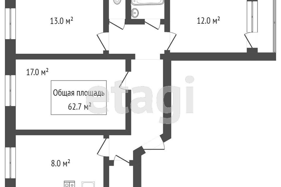 квартира г Тула р-н Зареченский ул Галкина 10 муниципальное образование Город Тула фото 10