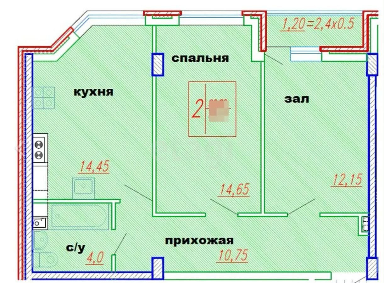 квартира р-н Тахтамукайский пгт Яблоновский ул Шоссейная 63к/7 Яблоновское городское поселение фото 10