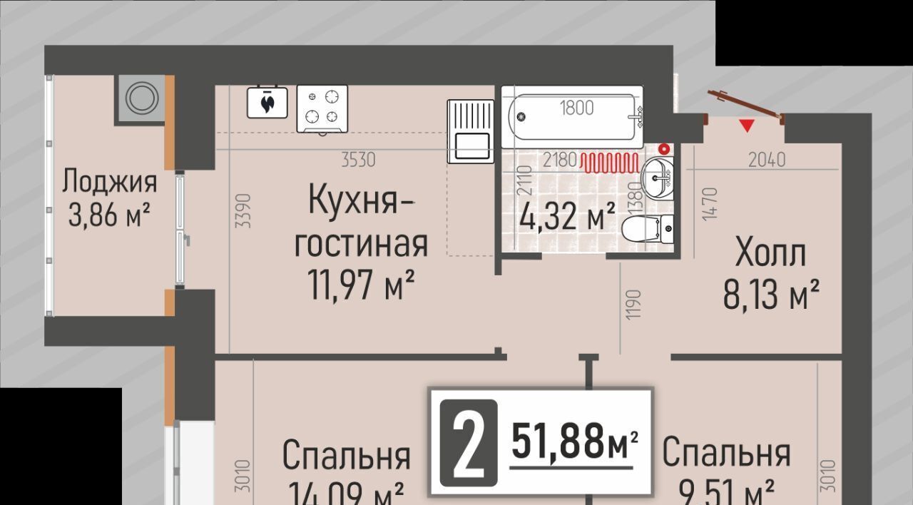 квартира р-н Рыбновский г Рыбное ЖК «Мега» жилой квартал фото 3