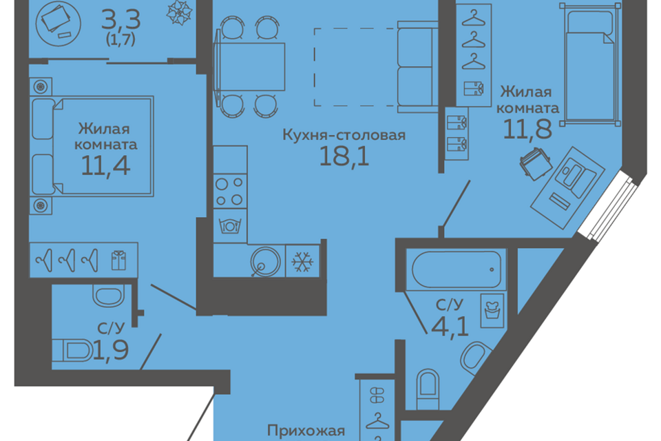 квартира г Екатеринбург р-н Чкаловский ул 8 Марта 204г Екатеринбург, муниципальное образование фото 1