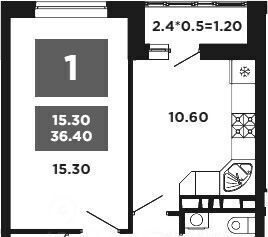 квартира г Краснодар р-н Прикубанский ул Конгрессная 19/1 фото 2