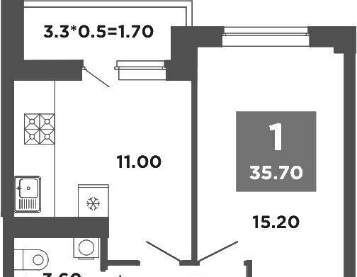 квартира г Краснодар р-н Прикубанский ул Конгрессная 17 фото 2